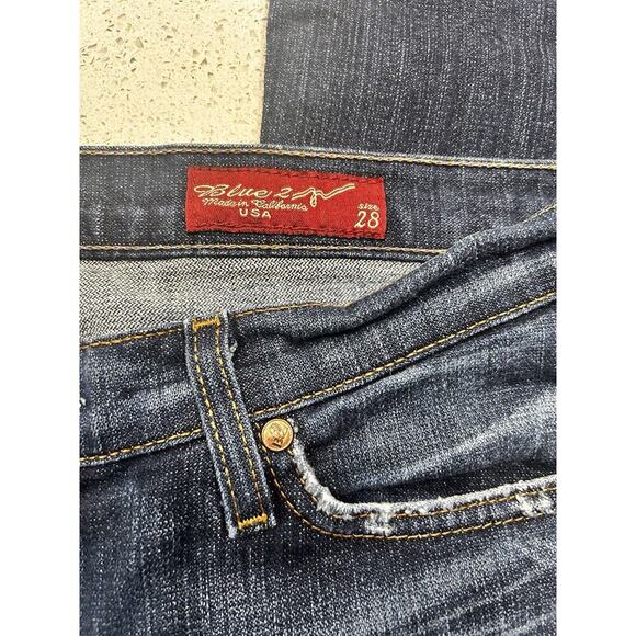 Blue 2 Made in California Jeans Stretch Bootcut Size 28 x 31 Dark Wash USA - Picture 12 of 16